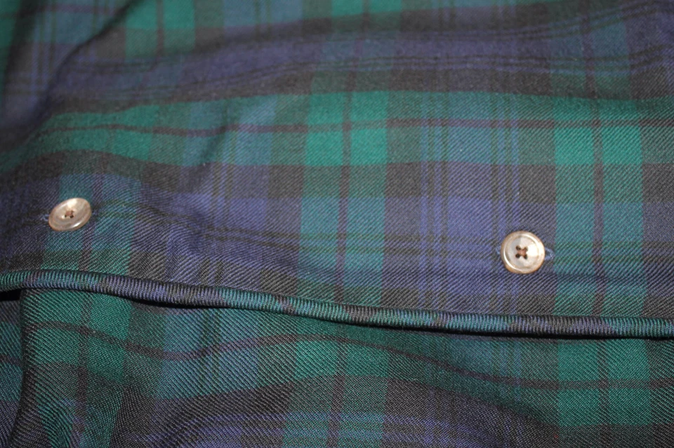 Ralph Lauren Home 100% Wool Blackwatch Plaid Custom Queen Duvet &  Euro Sham Set - Image 3 of 4