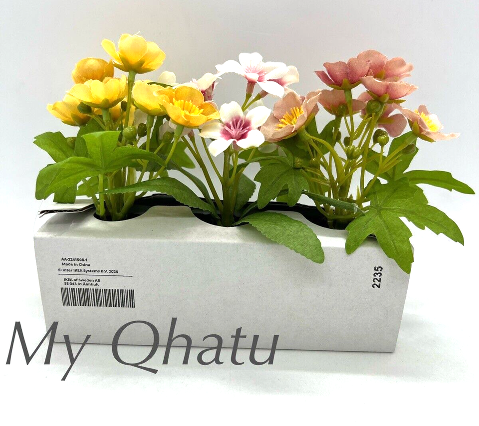 Ikea Fejka 3 Artificial Potted Plants with Pot, Flower mix 2¼" Indoor