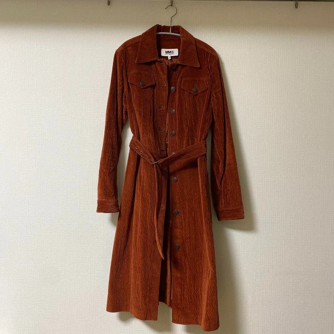 MM6 Maison Margiela abito cappotto donna leggero con cintura taglia 36 marrone GIAPPONE