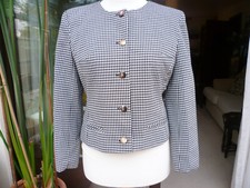 Vintage Early 90's Alastair Blair Houndstooth Smart Boxy Jacket Size 12 Office