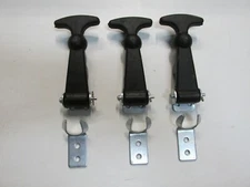 Hood Hold Down  Latch Kit Black Rubber Plated Steel with Easy Grip T-Handle