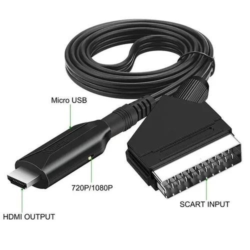 SCART To HDMI Adapter Cable 1-Meter Converter Converter HD Video Audio HD TV - Imagen 3 de 9