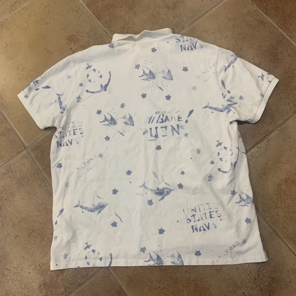 Camisa Polo Ralph Lauren Hombres XXL 2XL AOP Personalizada Calce Ajustado Manga Corta Foto 2 de 4