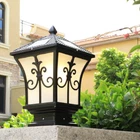 Garden Gate Pillar Light Solar LED Lamp Outdoor Post Lights Yard Black Post Lamp