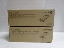 Xerox Phaser 6280 Cyan & Magenta 106R01392 & 106R01393 High Capacity New Sealed