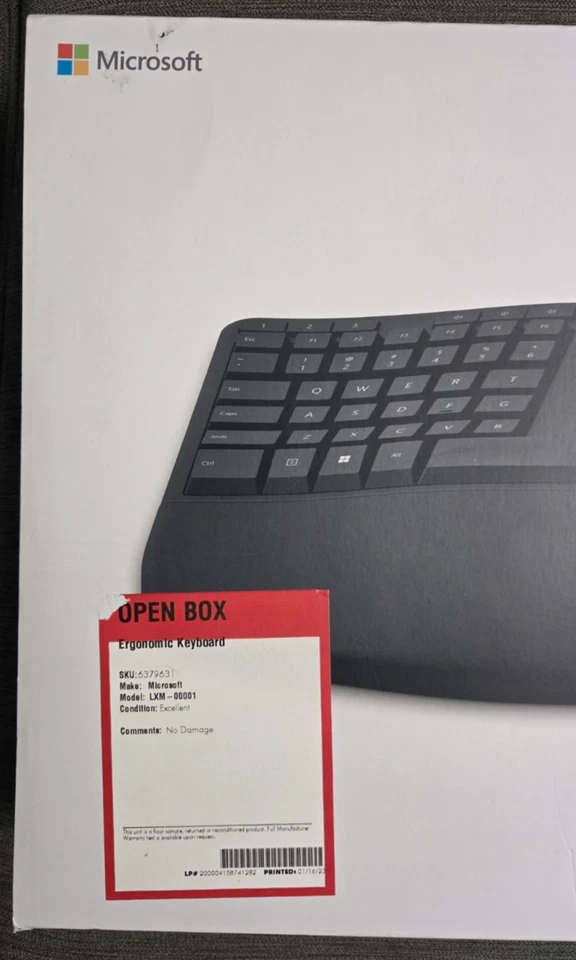 Microsoft LXM-00001 USB 2.0 Ergonomische Tastatur OVP GEBRAUCHT - Bild 2 von 4