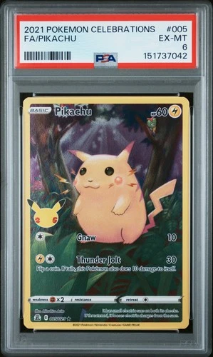 2021 POKEMON CELEBRATIONS #005 FULL ART/PIKACHU PSA 6