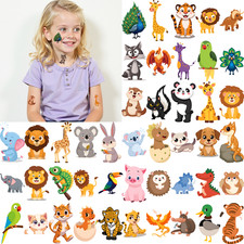 54pcs Temporary Tattoo Waterproof Long-lasting Body Stickers Lion Tiger Koala