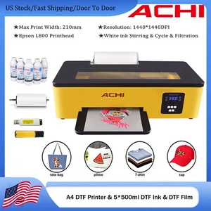ACHI A4 DTF T-Shirt Printer Flatbed Inkjet Printer Epson L800 Roll Film Printer