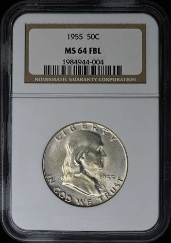 1955 50C Franklin Half Dollar NGC MS64FBL