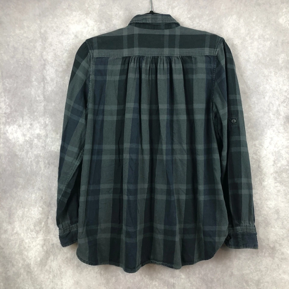 Denim & Supply Ralph Lauren Plaid Button Up Top Drapey Back Green Black Size S - Image 4 of 4