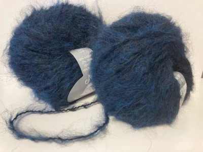 lot 10 pelotes de laine ALPAGA bleu nuit 550/ fabriqué en Italie - Photo 1/4