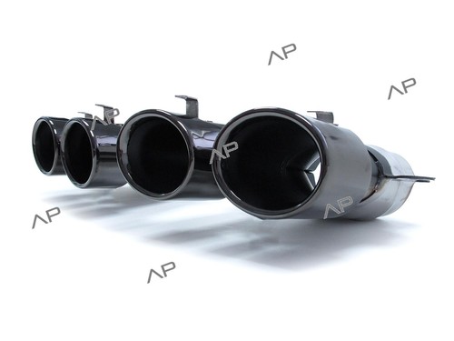 Schwarz Glanz Heckdiffusor Auspuff Endrohre für Mercedes C205 A205 C43 AMG Line - Afbeelding 8 van 12