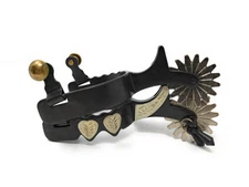 AJ Tack Youth Antique Brown Hearts Spurs