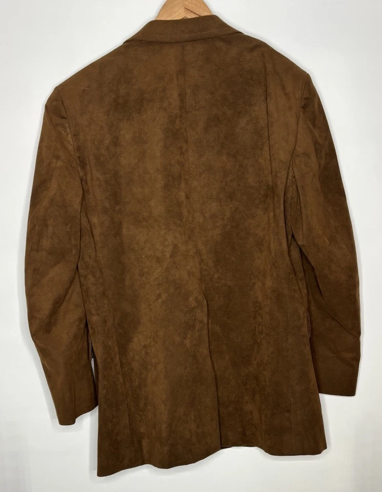 Blazer de gamuza marrón SAKS FIVE AVENUE para hombre 40-42 2 botones chaqueta de abrigo deportivo Foto 2 de 4