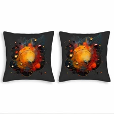 Abstract Concentric Circle Throw Pillow Covers - Set of 2 18x18in Decorative