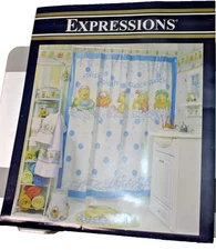 Just Duckie Shower Curtain Rubber Duck Bubble Bath 72" W x70" L Marie Cole Bath