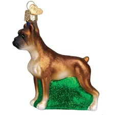 Old World Christmas Blown Glass Christmas Ornament for Christmas Tree, Boxer Dog