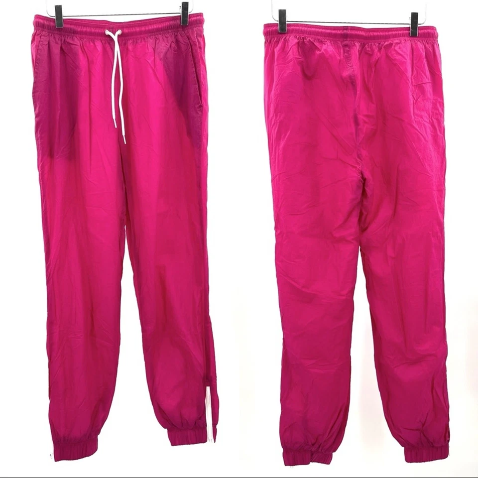 NOVO AMERICAN APPAREL Calça Swish Crinkle Track Média Rosa Unissex Média - Imagem 2 de 4