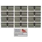 12X Cylindre Profil 80Mm 40/40 +60 Clés Identiques Urgence+Danger Carte De Code