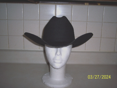 VTG SuperLan Hats By Loymor Men's Black 7XXXXXXX Cowboy Hat Size 7