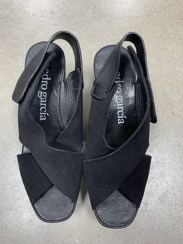 Pedro Garcia schwarze Wildleder Slingback Wedges Damen Größe 38,5
