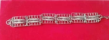 Czechoslovakian Art Deco Filigree Links Bracelet - 12.4 gr