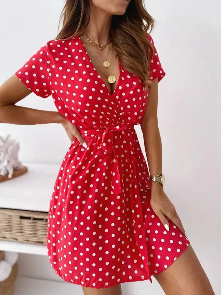 Polka dot a line dress clearance