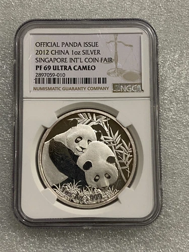 2012 China 1 oz Proof Silver Panda Coin Singapore Coin Fair ~ NGC PF 69 UCAM