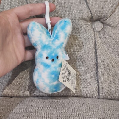 NEW BLUE PEEPS BUNNY PLUSH BACKPACK CLIP Easter Keychain NWT