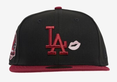 New Era Los Angeles Dodgers Black/Crimson 5950 Hat Size 7
