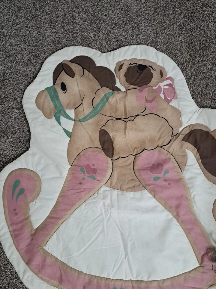 Винтажное милое настенное одеяло с лошадью-качалкой медведем - Изображение 2 из 4