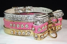 Rhinestone Dog Collar Crystal Jewel Bling Bow Designer Made in USA!