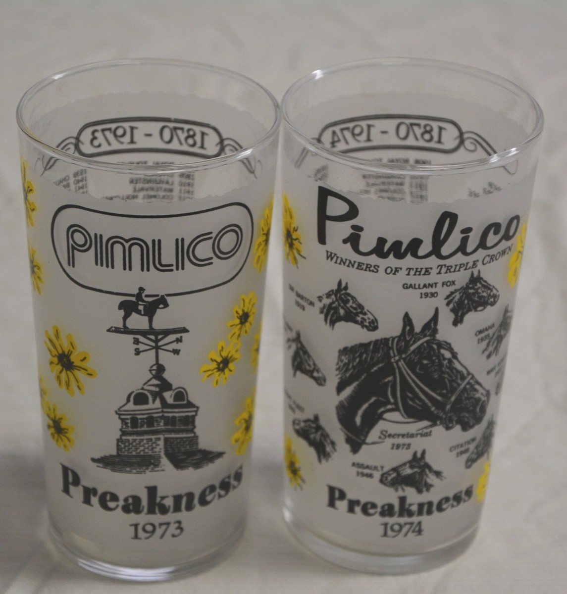 COMPLETE SET of Preakness Horse Racing GlassesFrom 1st Glass in