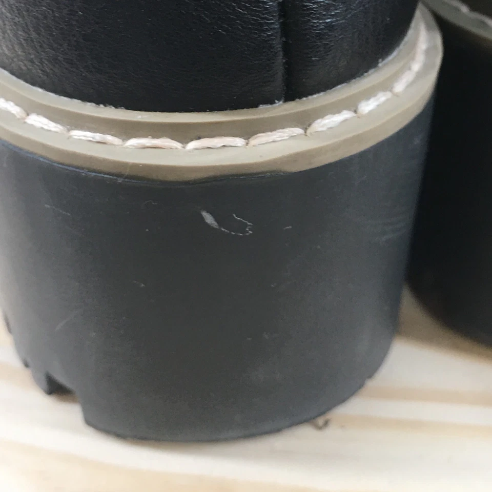 Sonoma Boots Womens 9M Hadley Ankle Bootie Black Faux Leather Casual Block Heels - Image 4 of 4