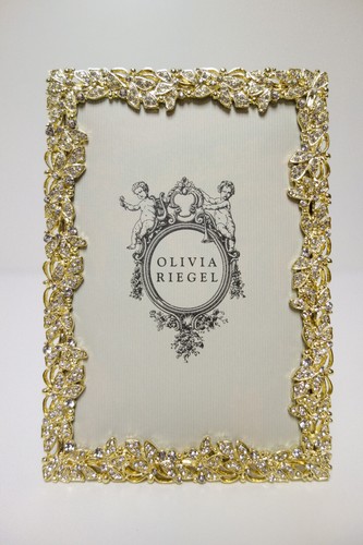 OLIVIA RIEGEL Crystal "Gold Lottie" 4x6 Photo Frame New in Box