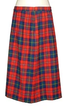 Pendelton Wool Skirt Womens M Midi Authentic Boyd Tartan Plaid Red A Line Vtg