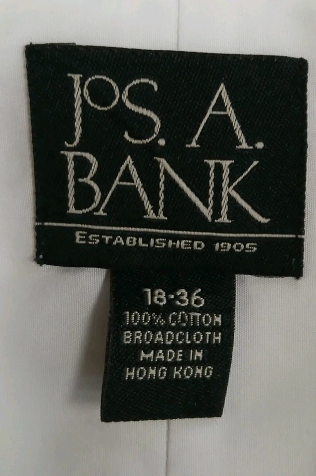 Jos. A. Bank NEW men's formal/tuxedo shirt white all cotton french cuffs 18/36 - Image 4 of 4