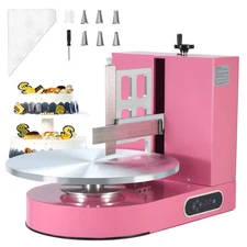 Cake Decorating Machine Cake Frosting Spreading for 4" to 16" Cake Pink