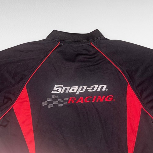 Snap On Racing Tools Polo Shirt Size L Black Red Short Sleeve - Picture 5 of 12