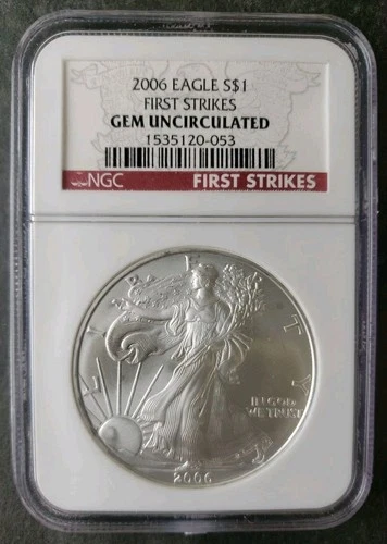 2006 $1 American Silver Eagle Dollar NGC Gem Uncirculated