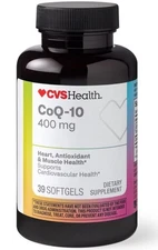 CVS CoQ-10 400MG 39 SOFTGELS   Exp 7/2026