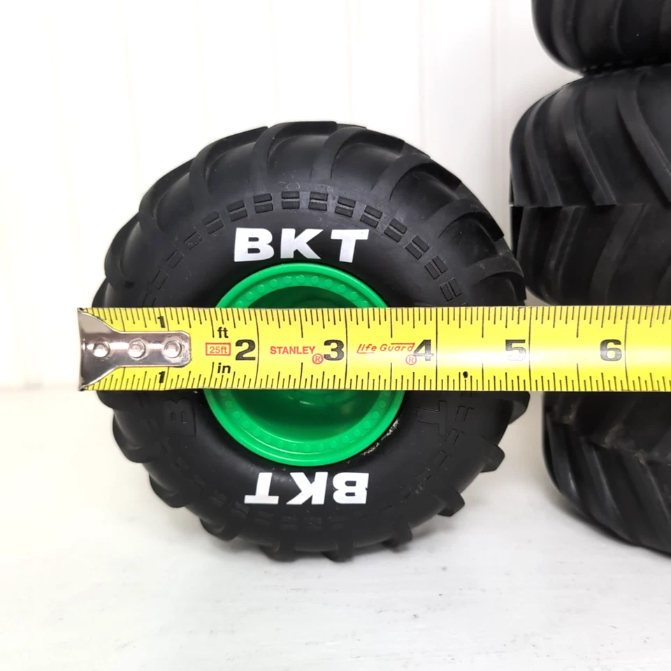 (4) Grave Digger Monster Jam 5" BKT Tires 1:15 Spin Master 66801 RC Truck Wheels - Image 2 of 4