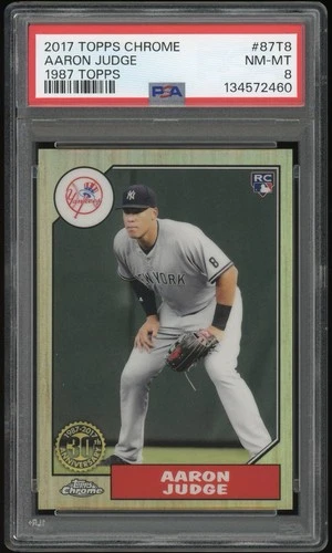 PSA 8 Aaron Judge 2017 Topps Chrome 30th Anniversary #87T8 1987 Topps Rookie RC