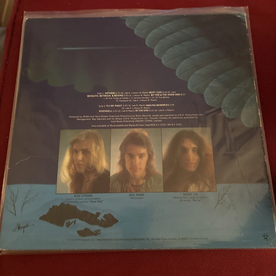Rush Fly By Night Vintage 1975 LP Record Mercury SRM-1-1023 - Image 2 of 4