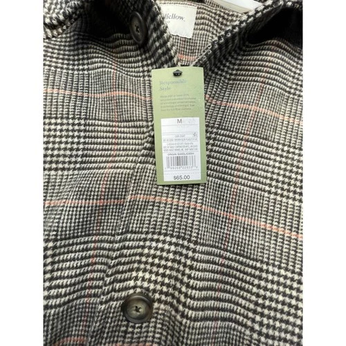 Goodfellow & Co Car Coat Mens M Brown Plaid NEW Glen Check Button Up image 3