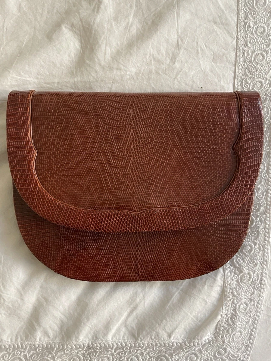 Petit Sac Andrea Pfister En Daim Gris - Rabat à Pression - Occasion Bon état