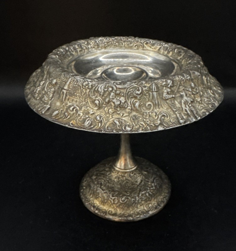 Rare Antique Victorian Barbour Silver Plate Repouse Aesthetic Tazza Centerpiece