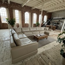 vintage modular leather sofa   1960s 70s Heals timothy oulton de sade style