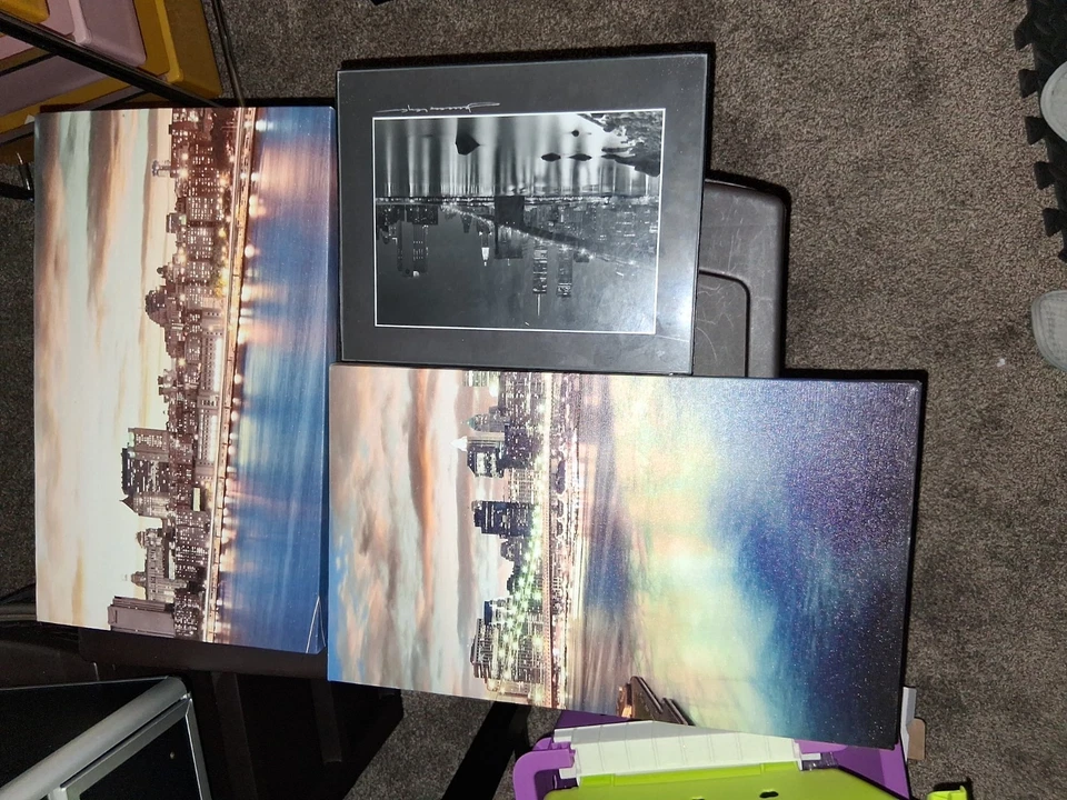 Lote de 4 arte de pared en lienzo Skyline Foto 4 de 4